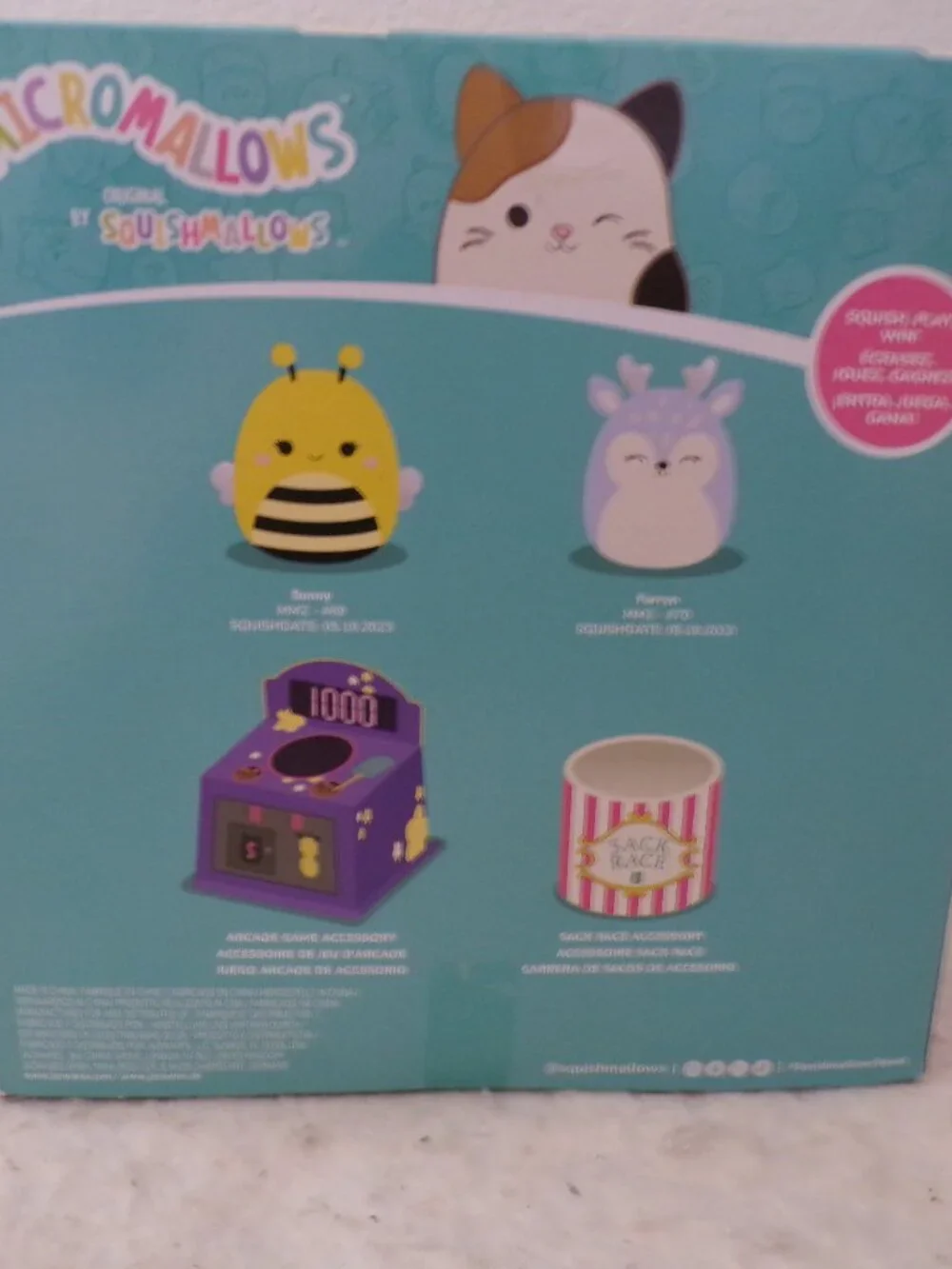 Micromallows Squishmallows Original 2 Micromallows Arcade Game Sack Race New